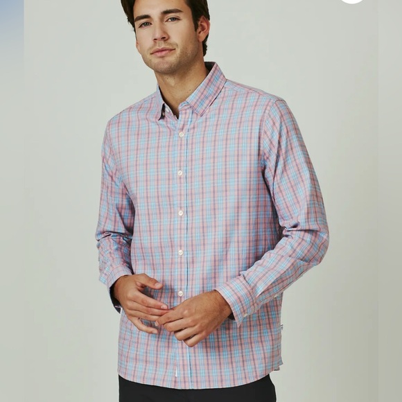 NWT 7 Diamonds Legacy Long Sleeve Shirt Pink and Blue Plaid Button Down XL - Picture 1 of 11